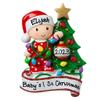 2025 New Baby Decorating Christmas Lights on Tree Personalized Baby`s First Christmas Hanging Tree Ornament New Born Baby Gift-Free Personalized (Red) view 2