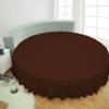 1 Piece Solid 15" Deep Pocket Dust Ruffle Bed Skirt for Round Bed 600TC Egyptian Cotton (Coffee, King 92" Diameter) view 1