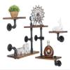 BIXIRAO Industrial Rustic Modern Wood Ladder Pipe Wall Mounted Floating Shelves - Set of 3 Bookshelf,DIY Storage Shelving,Hung Bracket,Bookcase (Set of 3 Ladder Shelves) view 1