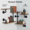 BIXIRAO Industrial Rustic Modern Wood Ladder Pipe Wall Mounted Floating Shelves - Set of 3 Bookshelf,DIY Storage Shelving,Hung Bracket,Bookcase (Set of 3 Ladder Shelves) view 3