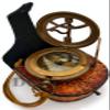 Delhi Arts Brass Sundial Compass with Leather Case and Leather Strip - Push Button Open Mechanism Vintage Compass- - Steampunk Accessory - Antiquated Finish - (Blank) view 1