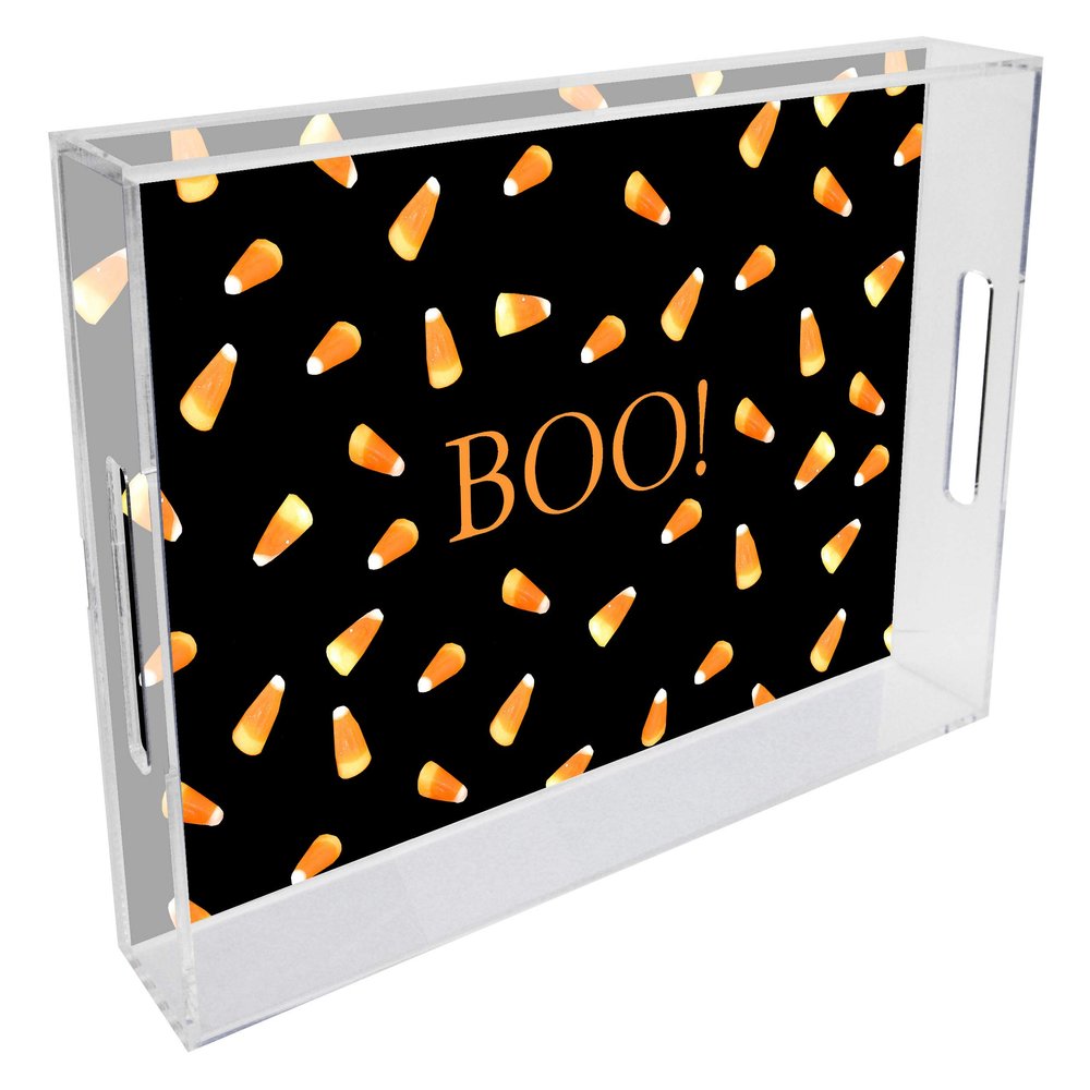 Marye-Kelley Candy Corn Lucite Tray Halloween Decoration T2408 -