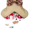 Malier New Linen Large Christmas Stocking for Dogs Cats Pets Jute Natural Burlap Dog Bone Shape Hanging Dog Christmas Stocking view 3