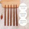 10 Pairs Wooden Chopsticks Reusable Chop Sticks Dishwasher Safe Chinese Wooden Chopsticks Handmade Chopstick Natural Health for Cooking Eating Restaurants ,Korean & Japaness Style,Portable Long Brown view 3