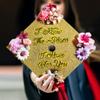 GRADWYSE Gold Glitter Graduation Cap Topper with Flowers, Graduation Cap Decorations, Class of 2025 Grad Cap Topper, for I Know The Plans I Have for You view 2