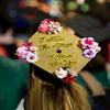 GRADWYSE Gold Glitter Graduation Cap Topper with Flowers, Graduation Cap Decorations, Class of 2025 Grad Cap Topper, for I Know The Plans I Have for You view 4