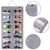 AROUY Sunglasses Organizer Storage, Hanging Dust Proof Wall Pocket Glasses Organizer - 16 Felt Slots Sunglass Organizers Holder with Metal Hook and Sturdy Rope (Gray, Dust Proof) view 2
