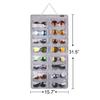 AROUY Sunglasses Organizer Storage, Hanging Dust Proof Wall Pocket Glasses Organizer - 16 Felt Slots Sunglass Organizers Holder with Metal Hook and Sturdy Rope (Gray, Dust Proof) view 4