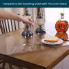1.5mm Thick Crystal Clear Table Cover Protector for Glass Wood Dining Room Coffee Tabletop Plastic Vinyl Tablecloth Rectangular Table Pad Meeting Party Desk Mat Polyester Wipeable PVC 40x96 in or 90" view 4