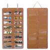 AROUY Sunglasses Organizer Storage, Hanging Dust Proof Wall Pocket Glasses Organizer - 16 Felt Slots Sunglass Organizers Holder with Metal Hook and Sturdy Rope (Brown, Dust Proof) view 1