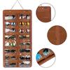 AROUY Sunglasses Organizer Storage, Hanging Dust Proof Wall Pocket Glasses Organizer - 16 Felt Slots Sunglass Organizers Holder with Metal Hook and Sturdy Rope (Brown, Dust Proof) view 2