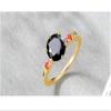 Bansriracha 925 Sterling Silver Rainbow Ring for Women 14K Gold Plated Colorful Gemstones Wedding Band Ring Silver 925 Black Agate (7) view 3