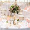 2 Pcs Versatile Wedding Metal Flower Arrangement Rack, Candle Holder Stand Set Candlelabra for Wedding Party Dinner Centerpiece Event Restaurant Hotel Decoration (Gold, 23.6" H) view 2
