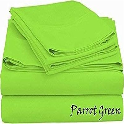 NICE LINEN BEDDING'S Queen Size Sheet Set - 4 Piece - Hotel Luxury Bed Sheets- Easy- Fits (7-9" Inch) Deep Pocket 800-Thread Count 100% Egyptian Cotton (Queen - 60" X 80"- Parrot Green Solid)
