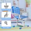 Dkeli Kids Desk and Chair Set Adjustable Height Ergonomic Children's Table with Storage Drawer Kids Study Homework Desk Table for 3-15 Kids (Blue) view 3