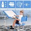 Dkeli Kids Desk and Chair Set Adjustable Height Ergonomic Children's Table with Storage Drawer Kids Study Homework Desk Table for 3-15 Kids (Blue) view 4