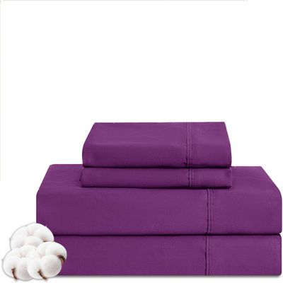 Rv Short Queen Size Sheet Set - 4 Piece - Hotel Luxury Bed Sheets- Easy- Fits (7-9" Inch) Deep Pocket 800-Thread Count 100% Egyptian Cotton ( Rv Short Queen - 60" X 75"- Purple Solid)