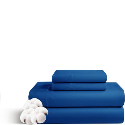 Rv Short Queen Size Sheet Set - 4 Piece - Hotel Luxury Bed Sheets- Easy- Fits (7-9" Inch) Deep Pocket 800-Thread Count 100% Egyptian Cotton ( Rv Short Queen - 60" X 75"- Royal Blue Solid)