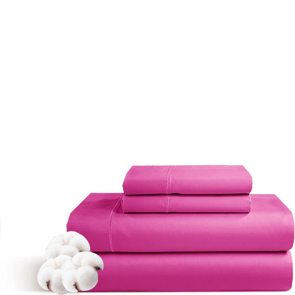 California Queen Size Sheet Set - 4 Piece - Hotel Luxury Bed Sheets- Easy- Fits (7-9" Inch) Deep Pocket 800-Thread Count 100% Egyptian Cotton ( California Queen - 60" X 84"- Hot Pink Solid)