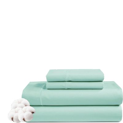 NICE LINEN BEDDING'S Olympic Queen Size Sheet Set - 4 Piece - Hotel Luxury Bed Sheets- Easy- Fits (7-9" Inch) Deep Pocket 800-Thread Count 100% Egyptian Cotton (Olympic Queen - 66" X 80"- Aqua Solid)