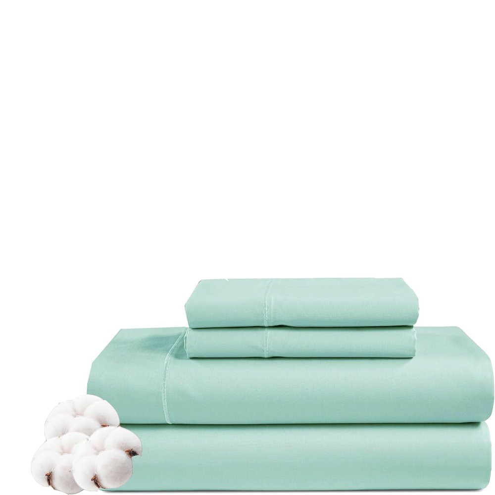 NICE LINEN BEDDING'S Olympic Queen Size Sheet Set - 4 Piece - Hotel Luxury Bed Sheets- Easy- Fits (7-9" Inch) Deep Pocket 800-Thread Count 100% Egyptian Cotton (Olympic Queen - 66" X 80"- Aqua Solid)