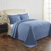 BNM Oversized Wave Design Matelasse Cotton Bedspread, Jacquard Weave, Soft and Breathable, All-Season, Cozy, Lightweight, Perfect for Master or Guest Bedroom, Matching Pillow Shams, King, Denim Blue view 2