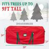HOLDN STORAGE Christmas Tree Bag Heavy Duty 600D Oxford - Christmas Tree Bags Storage Fits Up To 9Ft, Extra Wide, Waterproof Storage Bags with Reinforced Handles & Zipper - Red view 3