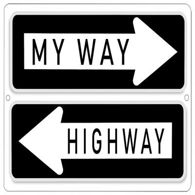 Rogue River Tactical Funny Sarcastic Metal Tin Sign Wall Decor Man Cave Bar My Way Or The Highway