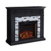 SEI Furniture Drovling Marble Tiled Electric Fireplace, Black-White-Gray view 1