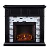 SEI Furniture Drovling Marble Tiled Electric Fireplace, Black-White-Gray view 3
