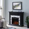 SEI Furniture Drovling Marble Tiled Electric Fireplace, Black-White-Gray view 4