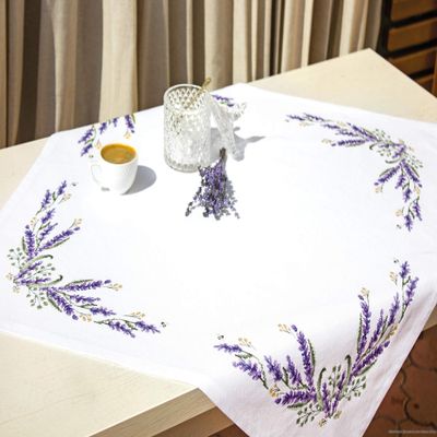 Luca-S Counted Cross Stitch kit Tablecloth Tablecloth Lavender, 75x75cm, DIY
