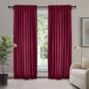 Frelement Velvet Curtains with Blackout Lining 72" W x 84" L Indoor Heat Insulated Soft Luxury Back Tab/Rod Pocket 2 in 1 Heading Drapes for Theater, Living Room, Kid Room, Burgundy Red, 1 Panel view 1