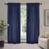 Frelement Velvet Curtains with Blackout Lining 72" W x 84" L Indoor Heat Insulated Soft Luxury Back Tab/Rod Pocket 2 in 1 Heading Drapes for Theater, Living Room, Kid Room, Ocean Blue, 1 Panel view 1