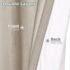 Frelement Velvet Curtains with Blackout Lining 72" W x 84" L Indoor Heat Insulated Soft Luxury Back Tab/Rod Pocket 2 in 1 Heading Drapes for Theater, Living Room, Kid Room, Cashmere, 1 Panel view 3
