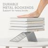 Gray Geometric Honeycomb Metal Bookends - Book Ends for Shelves - Decorative Modern Heavy Duty Bookend Stopper - Book Ends for Heavy Books - Home Office Book Holder - 1 Pair, 6x3.25x6.25 in view 4
