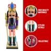 Nutcracker Ballet Gifts King Nutcracker Christmas Ornaments, Wooden Figure Decoration for Holiday, Xmas Home Decor, Striped Purple and Coral, 14 Inch view 3
