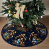 ALASFC Christmas Tree Skirt 35.5 Inch,Nativity Stable Scene Print Rustic Xmas Tree Holiday Decorations view 1