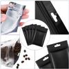 200 Pieces Polyester Film Zip Bags Aluminum Foil Bags, Flat Metallic Polyester Film Foil Flat Food Storage Bags Pouch (Black, 8 x 13 cm) view 2