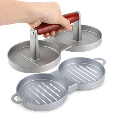 Double Burger Press Hamburger Maker, Aluminum Alloy Non-Stick Hamburger Kitchen Tools for Easily efficiently Making Delicious Burgers