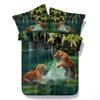 3D Playing Water Tiger Bedding Set Animal Print Quilt Duvet Cover Bedspreads Bed Sheet King Size Queen Twin 4PCS (King) view 1