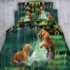 3D Playing Water Tiger Bedding Set Animal Print Quilt Duvet Cover Bedspreads Bed Sheet King Size Queen Twin 4PCS (King) view 2