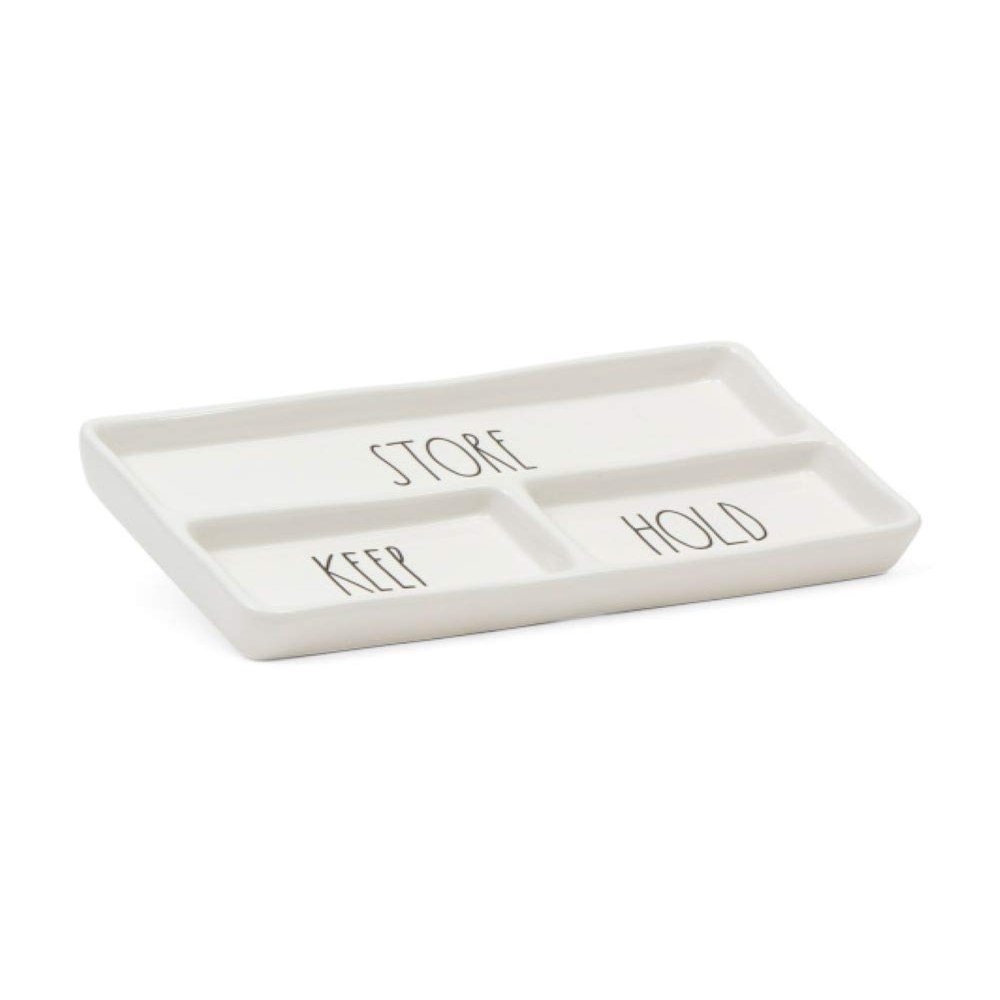 Rae Dunn by Magenta "Store Keep Hold LL in Large Letters Makeup Jewelry Tray Dish Organizer