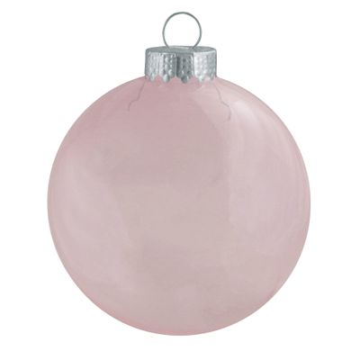 12ct Pale Pink Clear Finish Glass Christmas Ball Ornaments - 2.75" (70mm)