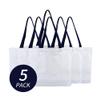 Azuca Large Canvas Bag Grocery Tote Beach Shopping 12 oz Multi Purpose Washable - 20.5 x 14.5 x4.5 inch, 5 Pack view 1