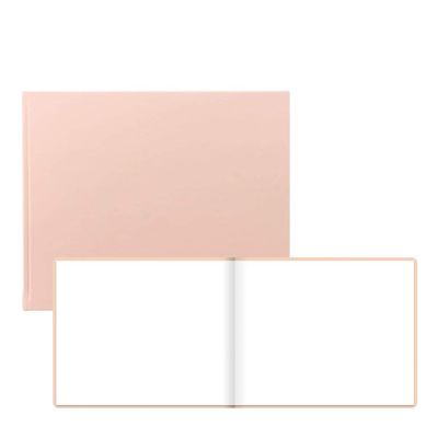 Letts Pastel Quarto Landscape Guest Book, White Paper, 128 Pages, 8.25 x 10.125 x 0.5 Inches, Peach (B090062)
