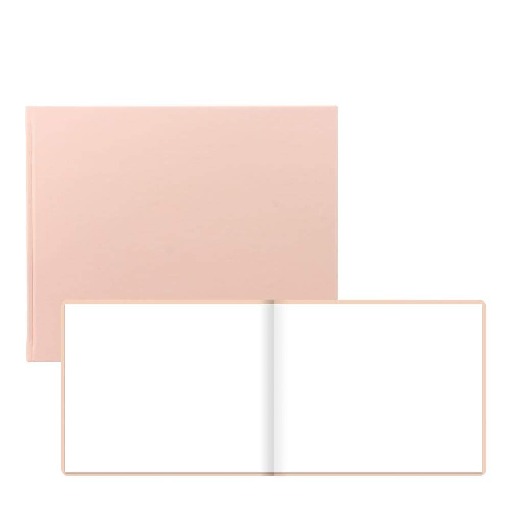 Letts Pastel Quarto Landscape Guest Book, White Paper, 128 Pages, 8.25 x 10.125 x 0.5 Inches, Peach (B090062)