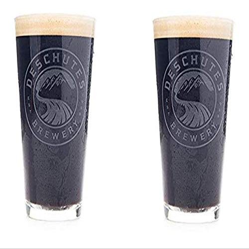 Deschutes Brewery White Satin Logo Pint Glasses - Set of 2