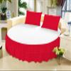 1 Piece Solid 15" Deep Pocket Ruffle Bed Skirt for Round Bed 600TC Egyptian Cotton (Red, Twin 76" Diameter) view 1