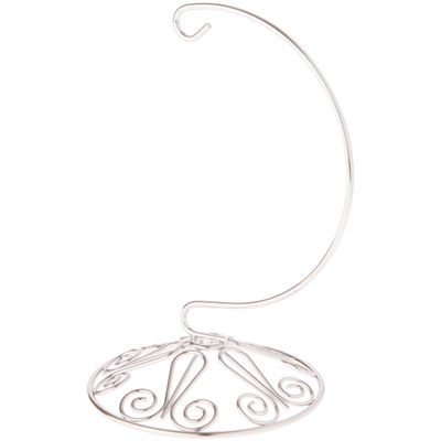 Bard's Ornate Silver Ornament Stand, Small, 6" H x 4" W x 4" D, Pack of 12